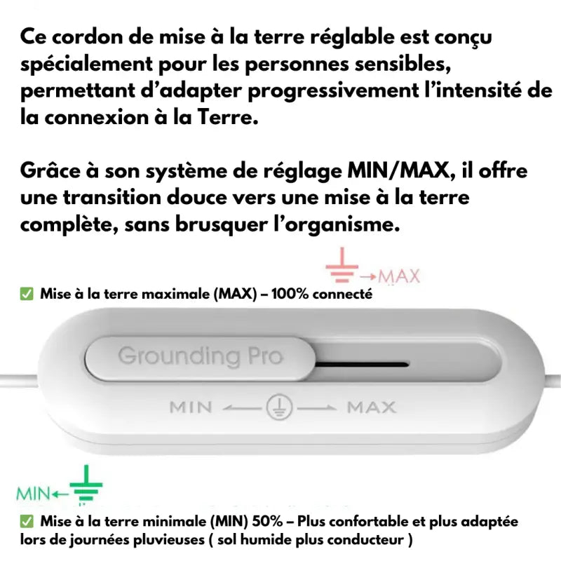 Cordon de mise à la terre réglable – adapté aux personnes sensibles par inalterra.fr