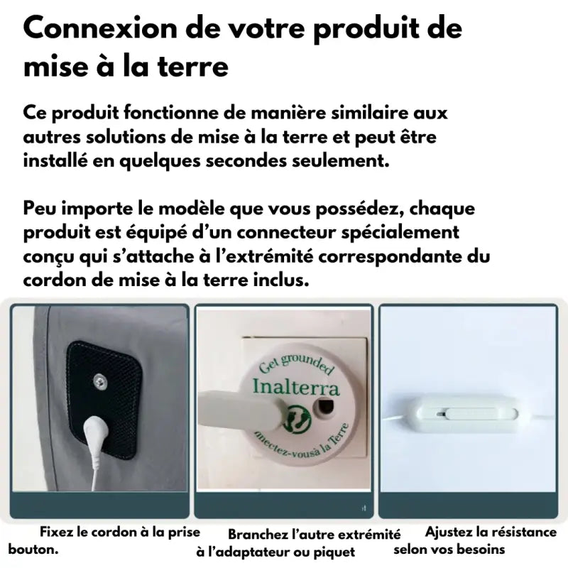 Cordon de mise à la terre réglable – adapté aux personnes sensibles par inalterra.fr