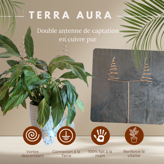 Terra Aura, double antenne de captation en cuivre pur