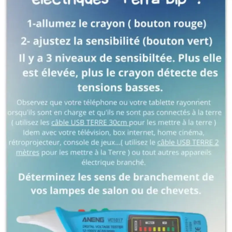 2 câbles usb terre = 1 crayon testeur offert par inalterra.fr