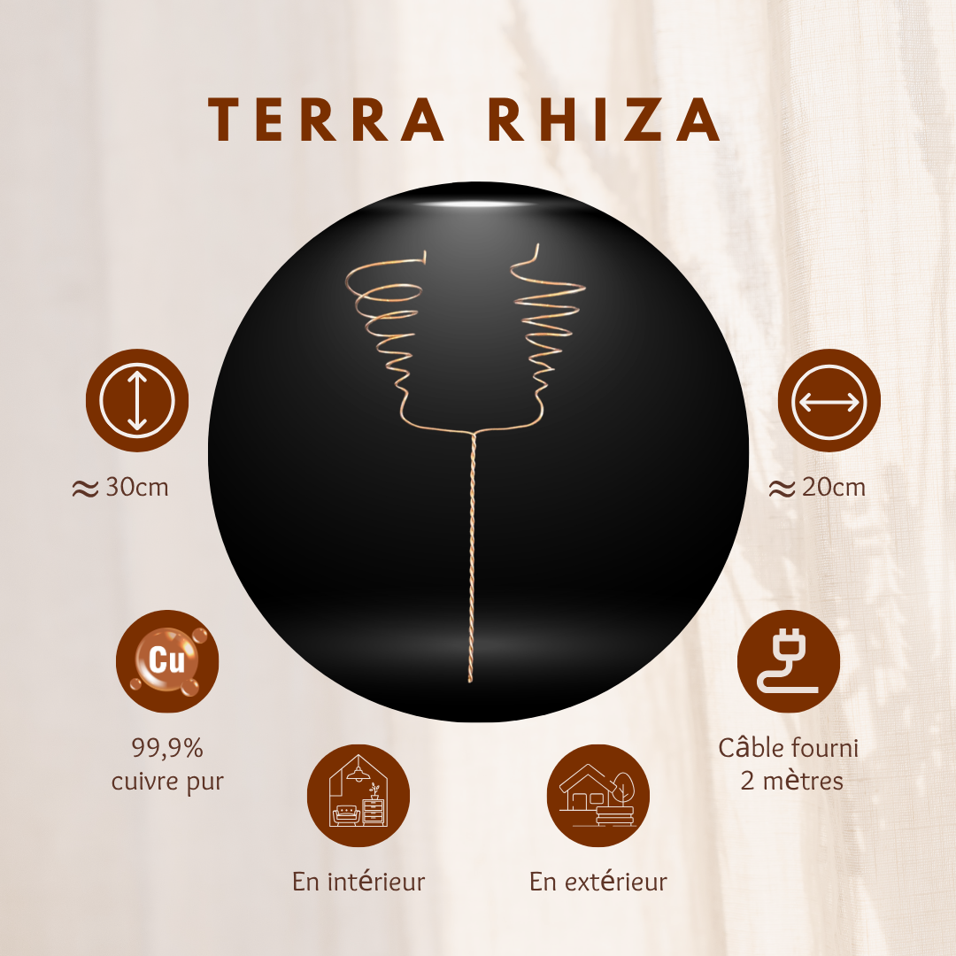 Terra Rhiza, double diffuseur racinaire en cuivre pur