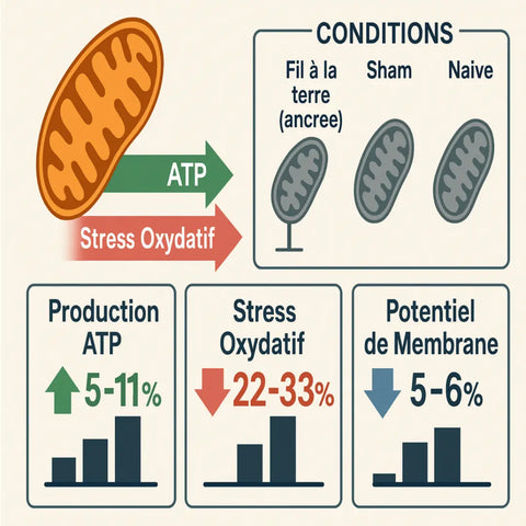 Études scientifiques sur les bienfaits de la connexion à terre earthing grounding le stress oxydatif et mitochondrie.