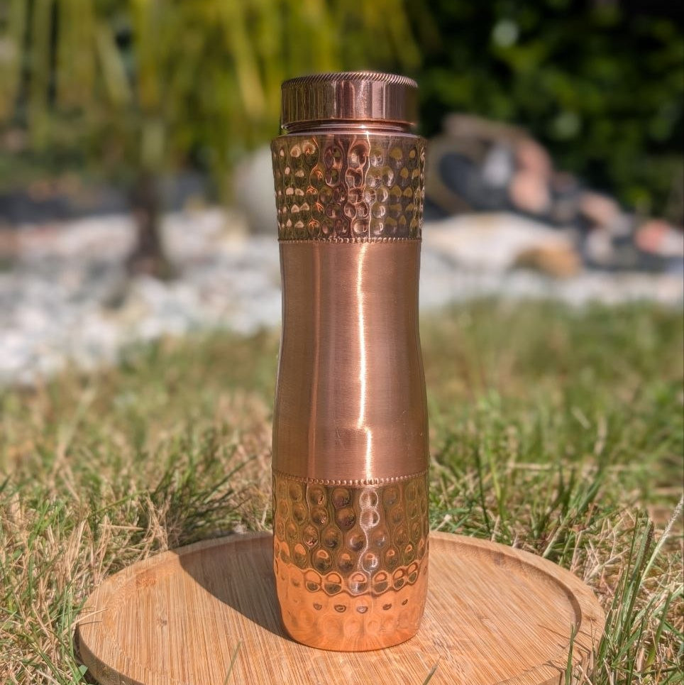 Gourde en cuivre pur 1 litre pour une eau vivante Tradition ayurvédique