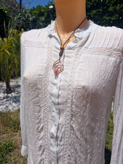 "Prima Flora"  Pendentif diffuseur en cuivre, façonné à la main