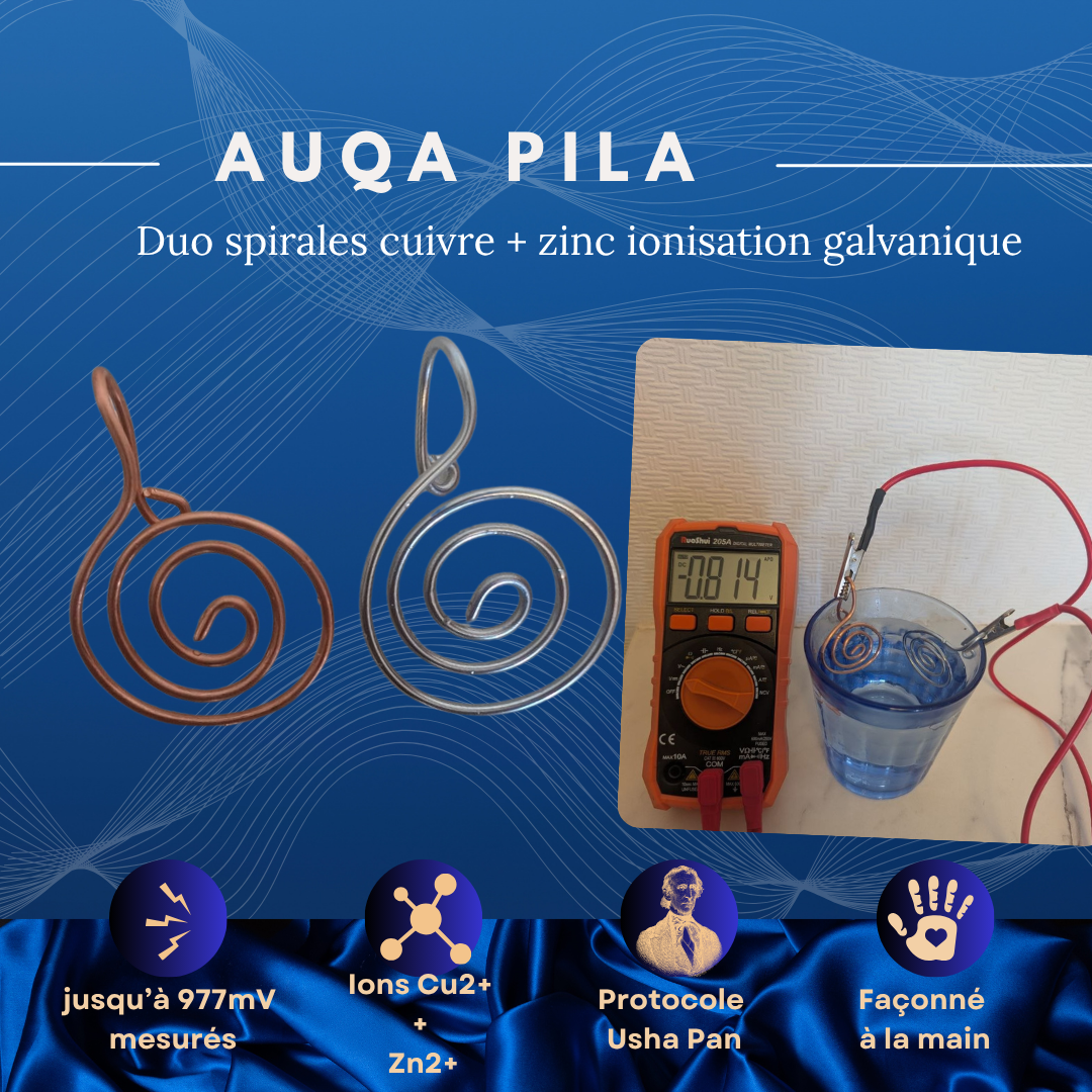 aqua pila ionisation galvanique inalterra cuivre et zinc