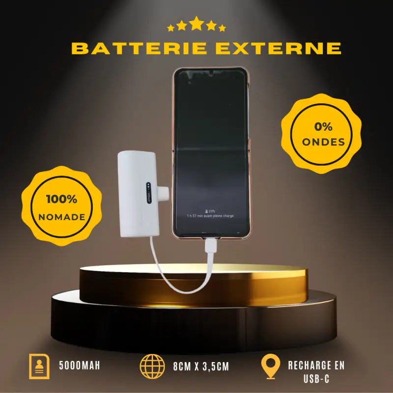 Batterie externe de poche pour iphone et usb-c par inalterra.fr