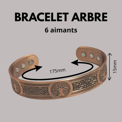 Bracelet anneau en cuivre de magnétothérapie avec aimants arbre par inalterra.fr