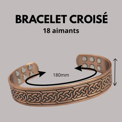 Bracelet anneau en cuivre de magnétothérapie avec aimants croisé par inalterra.fr