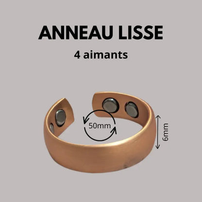 Bracelet anneau en cuivre de magnétothérapie avec aimants anneau lisse par inalterra.fr