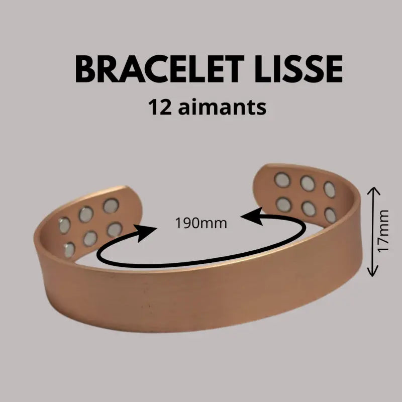 Bracelet anneau en cuivre de magnétothérapie avec aimants lisse par inalterra.fr