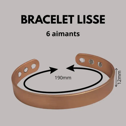 Bracelet anneau en cuivre de magnétothérapie avec aimants lisse fin par inalterra.fr