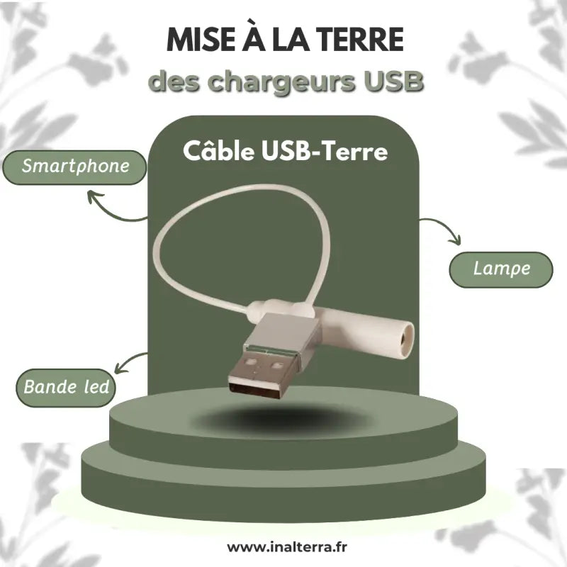 Cable usb demise à la terre 20cm par inalterra.fr