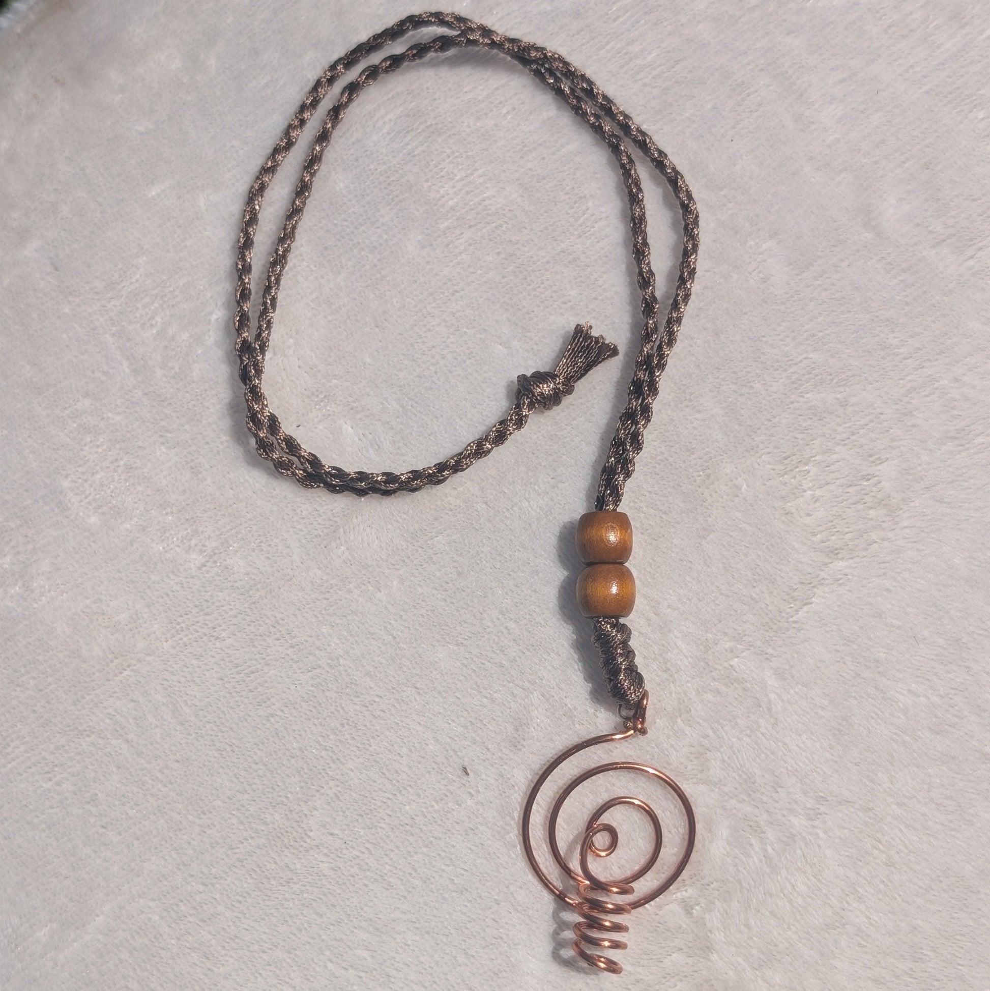 cordon coton et perle de bois pendentif diffuseur 