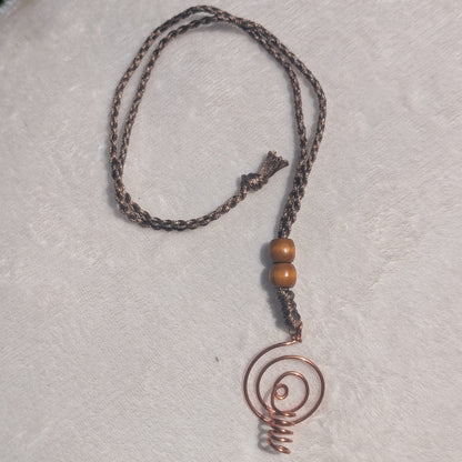 cordon coton et perle de bois pendentif diffuseur 