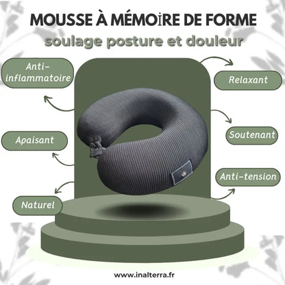 Coussin pour cervicales à mémoire de forme avec mise la terre par inalterra.fr