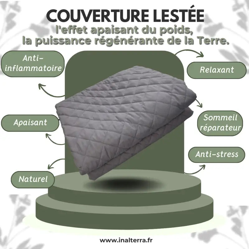 Couverture lestée de connexion à la terre sommeil profond anti-stress et récupération naturelle par inalterra.fr