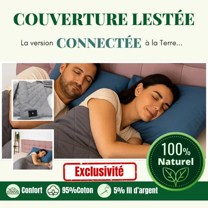 Couverture lestée de connexion à la terre sommeil profond anti-stress et récupération naturelle par inalterra.fr