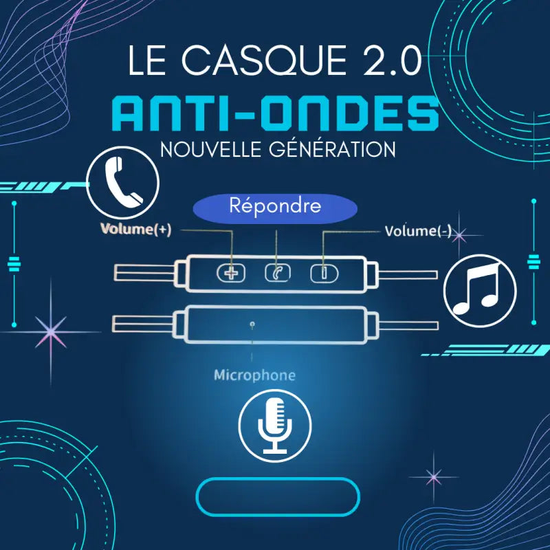 Écouteurs casque air communication anti ondes stétoscopiques ’terra-coustic’jack ou usb-c par inalterra.fr