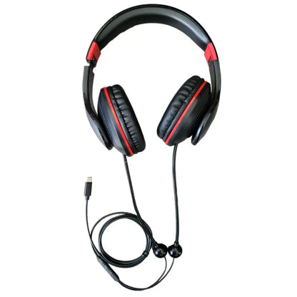 Écouteurs casque air communication anti ondes stétoscopiques ’terra-coustic’jack ou usb-c noir type-c par inalterra.fr