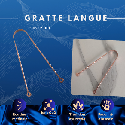 gratte langue cuivre pur tradition ayurvedique