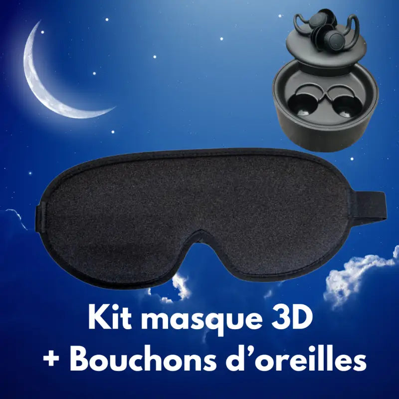 Kit masque de nuit 3d + bouchons d’oreilles ergonomiques par inalterra.fr