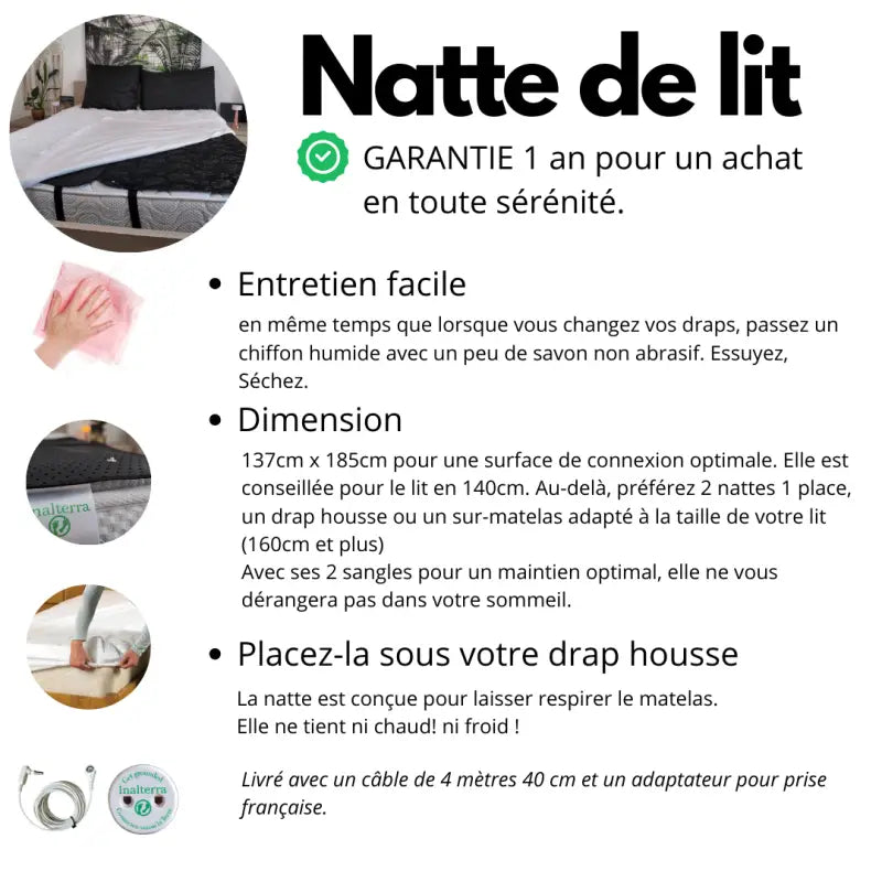 La natte de lit mise à la terre ’terreconnect’ version elite par inalterra.fr