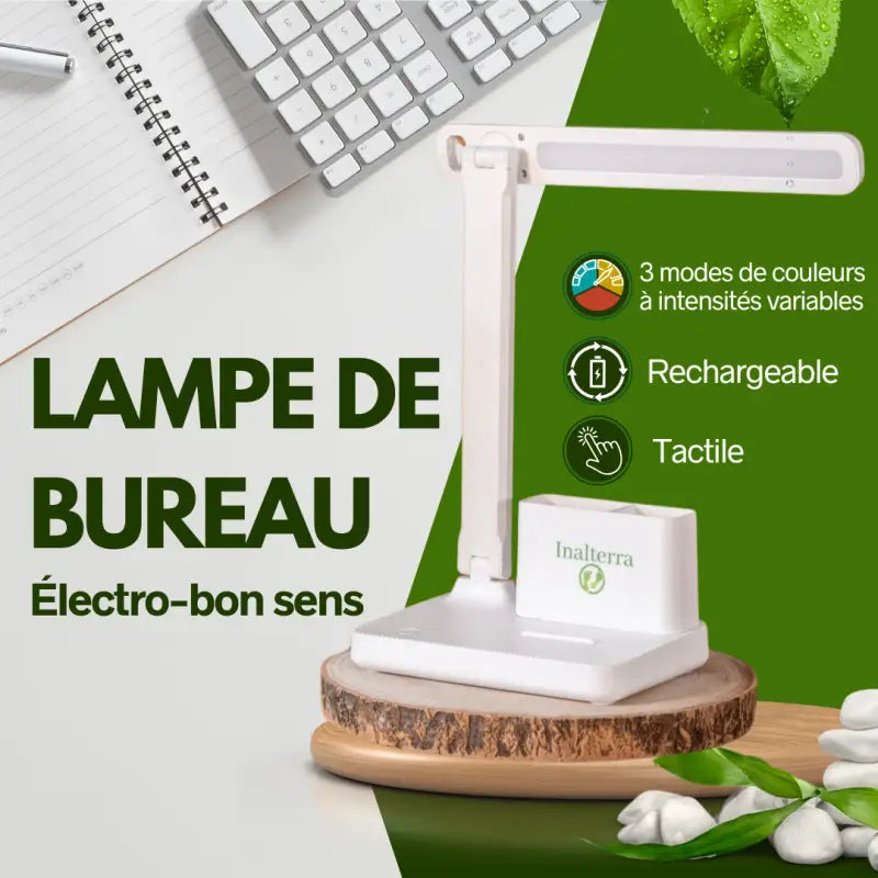 Lampe de bureau rechargeable et tactile ’terra-lampe’ par inalterra.fr