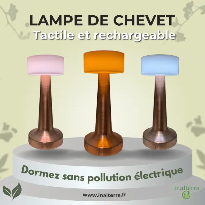 Lampe de chevet tactile et rechargeable ’terra-lampe’ par inalterra.fr