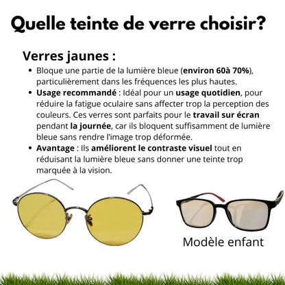 Lunettes de protection anti-lumière bleue verre jaune par inalterra.fr