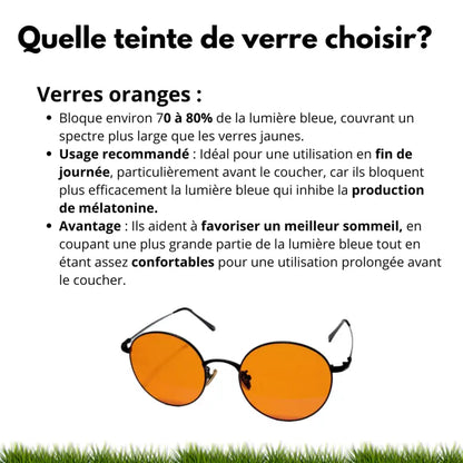 Lunettes de protection anti-lumière bleue verres oranges par inalterra.fr