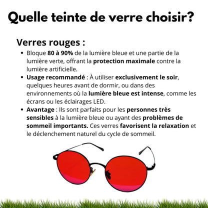 Lunettes de protection anti lumiere bleue verres rouges inalterra