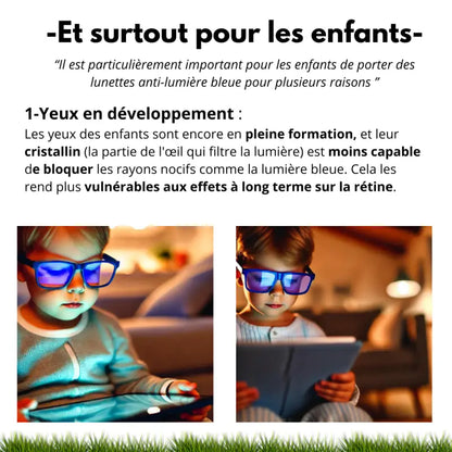 Lunettes enfant de protection anti-lumière bleue verre jaune enfant par inalterra.fr