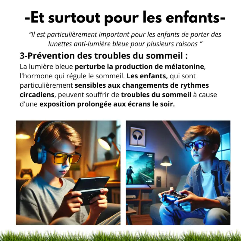 Lunettes enfant de protection anti-lumière bleue verre jaune enfant par inalterra.fr