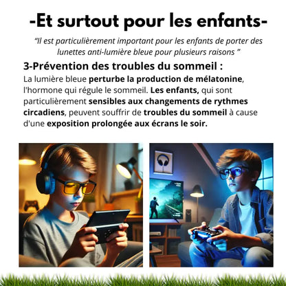 Lunettes enfant de protection anti-lumière bleue verre jaune enfant par inalterra.fr