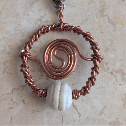 pendentif cuivre artisanale 144hz geometrie sacree