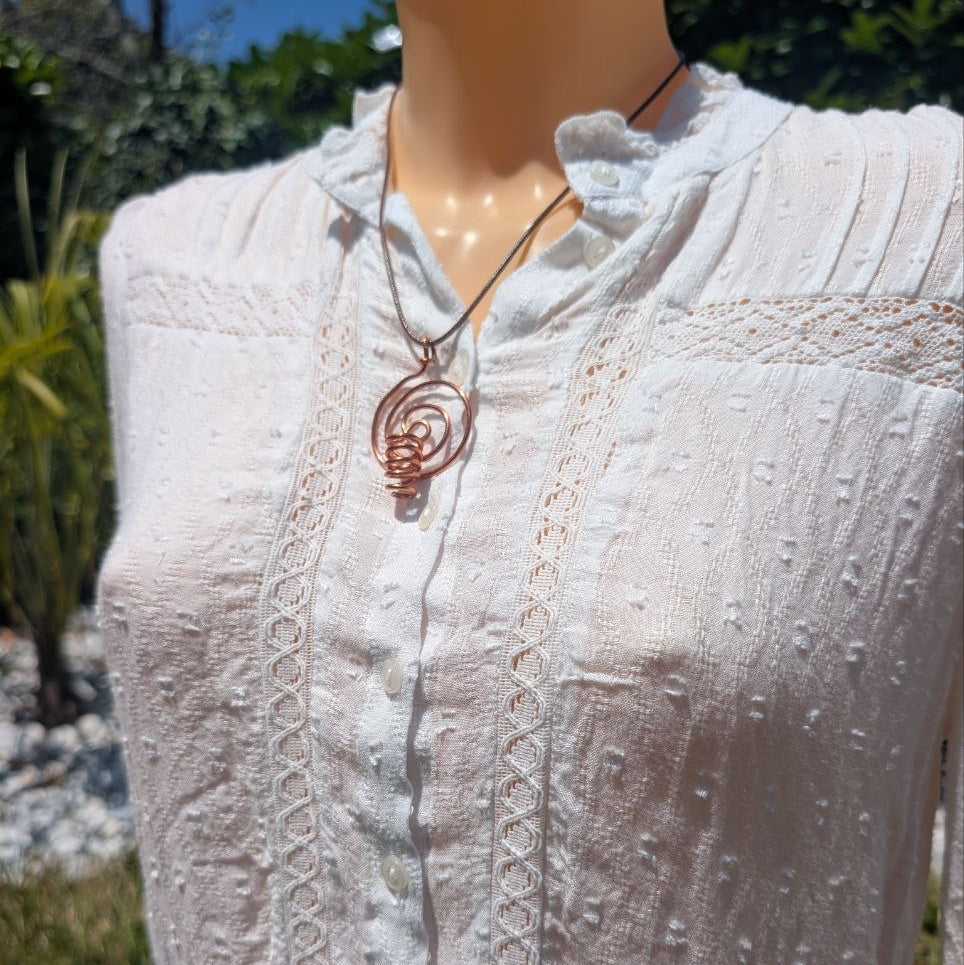 pendentif cuivre artisanale diffuseur huile essentielle