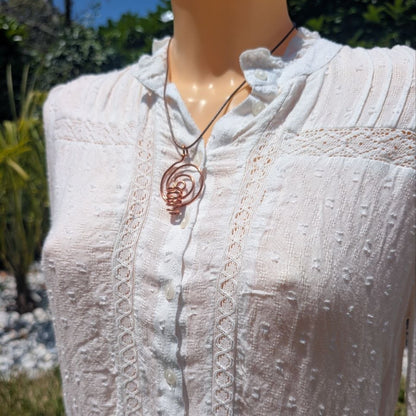 pendentif cuivre artisanale diffuseur huile essentielle