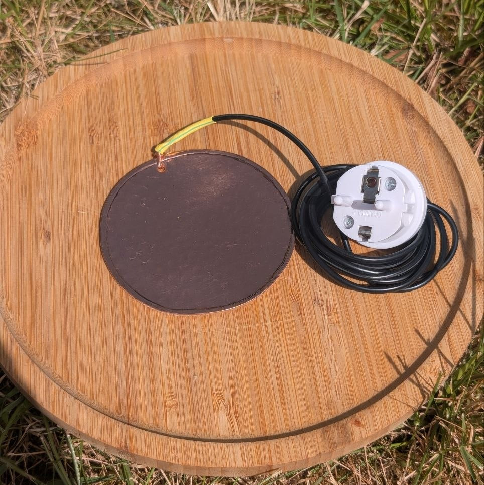 plateau dessous de verre en cuivre pour connexion à la terre