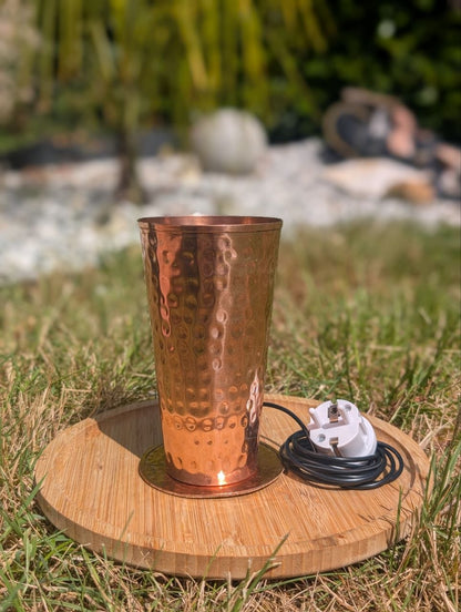 plateau dessous de verre en cuivre pour connexion à la terre gourde, carafe, verre en cuivre ayurveda