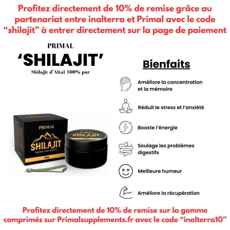 Shilajit résine pure 30g: un trésor de la nature pour votre bien-être global par primal