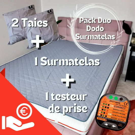 Xpack duo dodo 1 surmatelas + 2 taies coton+ testeur de prise par inalterra.fr